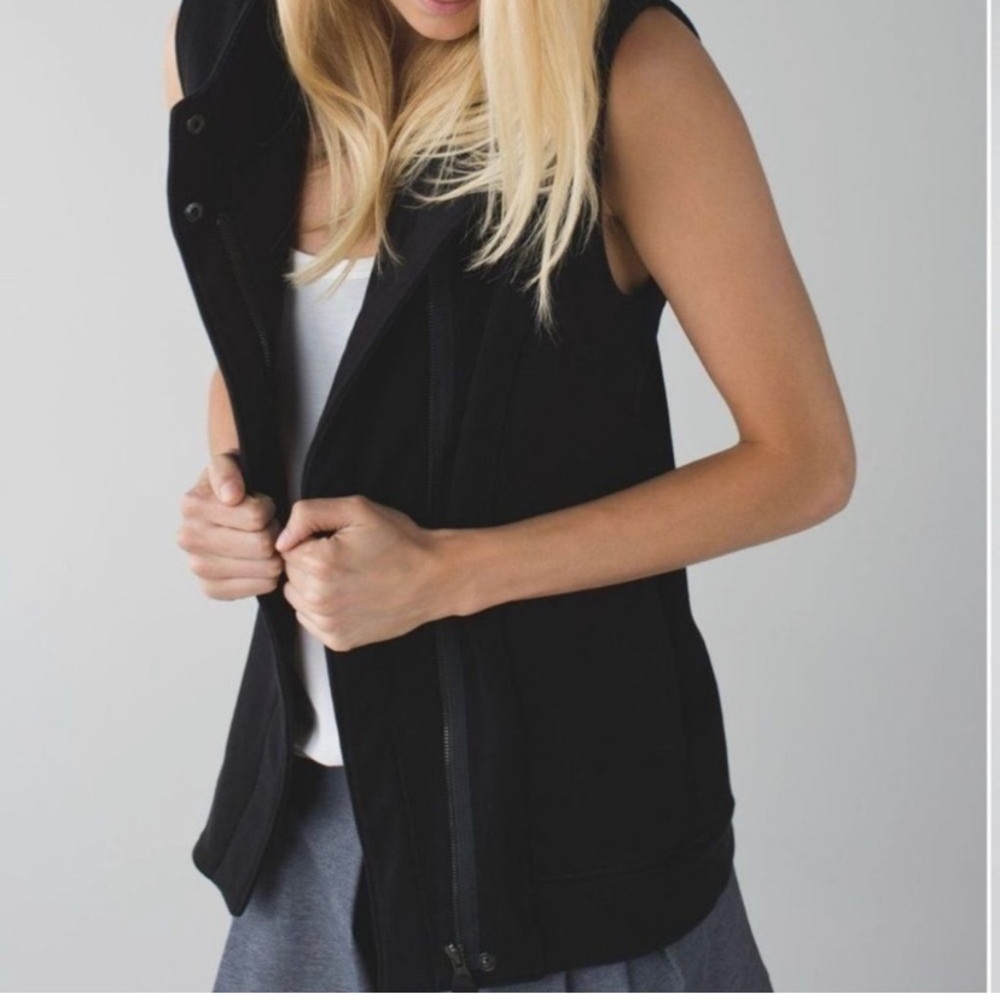 Lululemon, black, longline, sleeveless vest